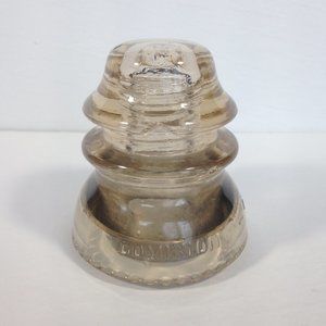 Vintage Smoky Glass Insulator Dominion 42 - 3 - D - chips industrial decor